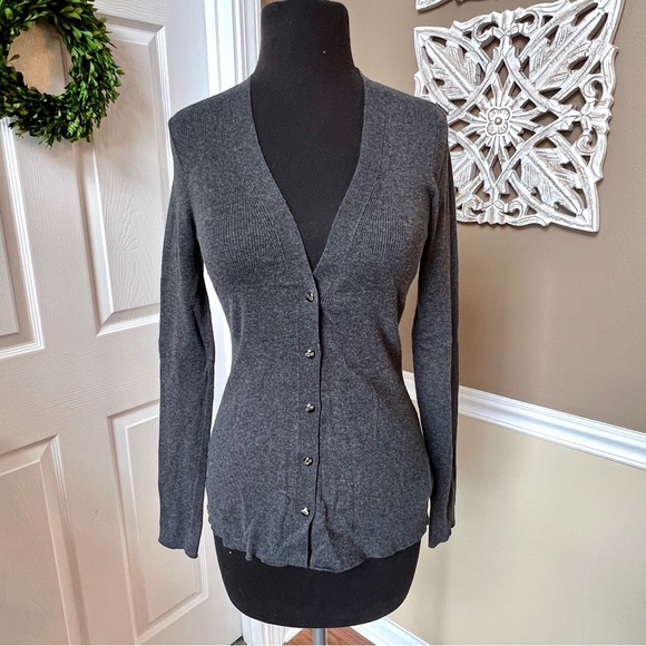Moth Sweaters - ⭐️ Moth Anthropologie Button Up Cardigan Sweater Heather Gray MEDIUM